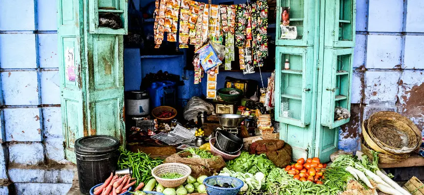 the blue-painted house