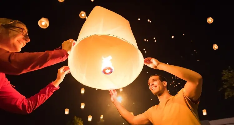 release a sky lantern