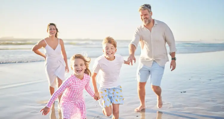 Family vacation on the beach