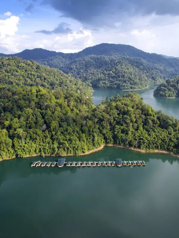 a floating house of Khao Sok