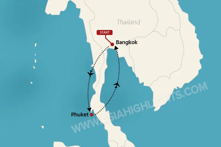 Classic Thailand Tour Map