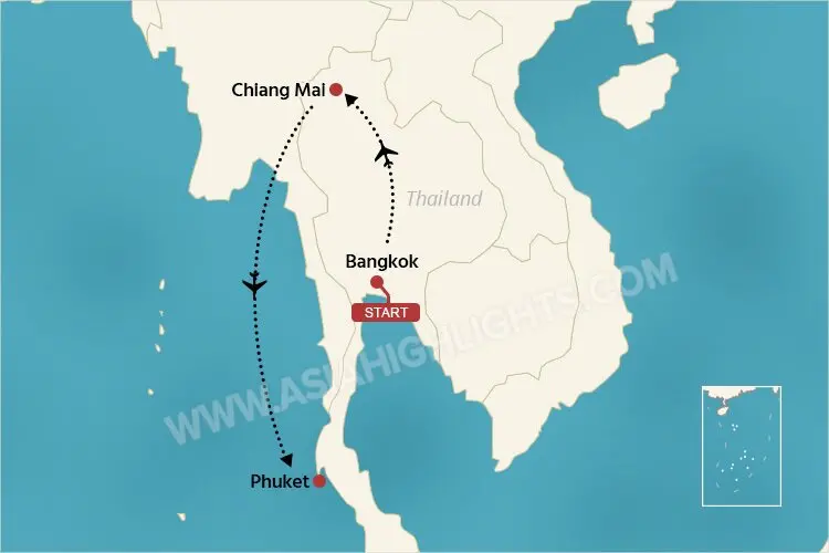 Classic Thailand Tour Map