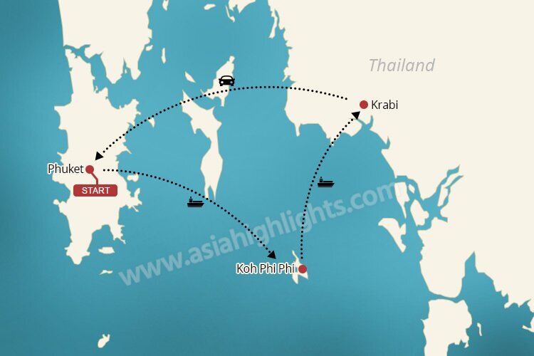 Thailand Inselhopping Karte